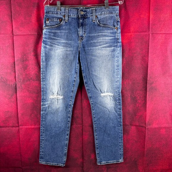 Ag Adriano Goldschmied Denim - AG THE EX-BOYFRIEND SLIM FIT WOMEN'S JEANS SIZE 31, DISTRESSED LOOK JEANS